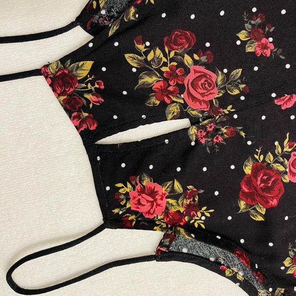 spaghetti strap floral polka dot halter tank NOT ADJUSTABLE & NO CLOSURES pullon - Picture 10 of 15